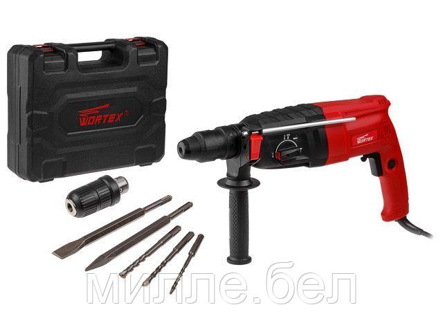Перфоратор WORTEX RH 2829 в чем. + (2 зубила, 3 сверла) 900 Вт, 3.2 Дж, 28 мм, 4 режима, SDS-plus, Б (ОТГРУЗКА