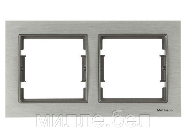 Рамка 2-ая горизонтальная алюминий ELITRA, MUTLUSAN