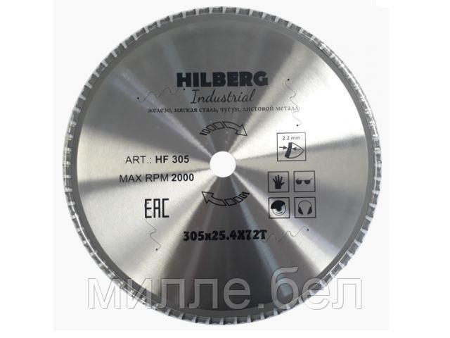 Диск пильный 305x25,4 мм 72 зуб.по металлу Hilberg Industrial
