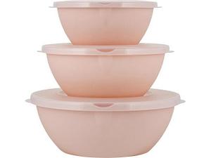Набор мисок с крышками, 3 шт., Helsinki, персиковая карамель, PLAST TEAM