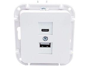 Розетка с двумя USB-разъемами (скрытая, узел) белая, Astrum BYLECTRICA