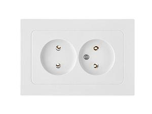 Розетка 2-ая (скрытая, б/з) белая,  Astrum, BYLECTRICA