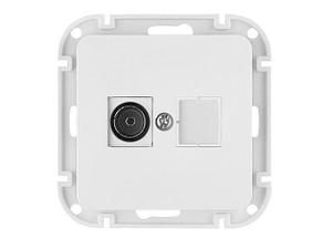 Розетка 1-ая телевизионная (скрытая) белая, Astrum, BYLECTRICA
