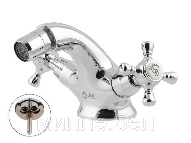 Смеситель для биде (Lt) вентильный, серия QNM AV Engineering (С-излив, длина 113 мм, высота 76 мм, монолитный)