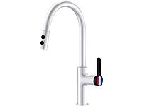 Смеситель для кухни (Lt) D35, серия Rose белый + черный, a-five (J-излив: длина 208 мм, высота 285 мм,