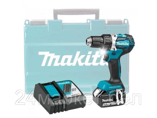 Аккум. дрель-шуруповерт MAKITA LXT DDF484RT в кейсе (18.0 В, 1 акк., 5.0 А/ч Li-Ion, 2 скор., 54 Нм, шурупы до, фото 2