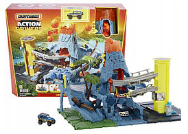 Игрушечный трек Matchbox Action Drivers -  Настоящие приключения Вулкан со светом, звуком и машинкой
