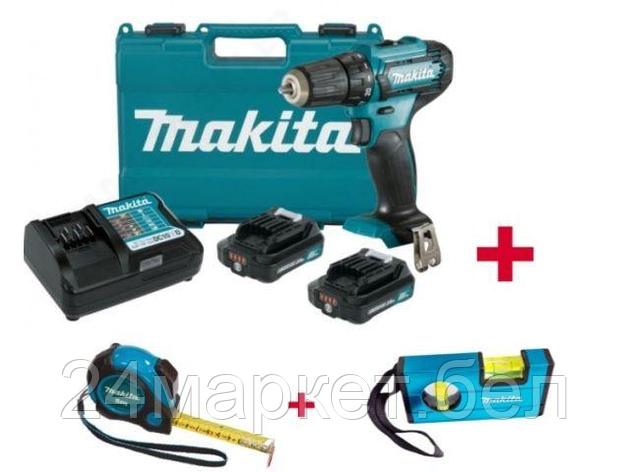 Аккум. дрель-шуруповерт MAKITA DF 333 DWAE в чем. + АКЦИЯ рулетки и пузырьковый уровень в подарок (12.0 В, 2, фото 2
