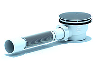Сифон АНИ для душевого поддона 1 1/2"*90, h 65 c гибкой трубой 375*40/50, хром E325C