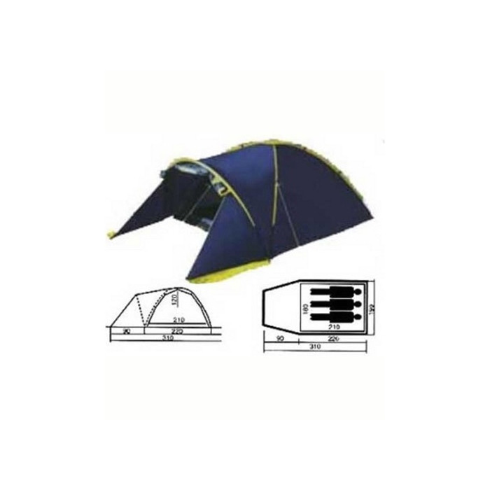 Палатка туристическая MERAN 3-хместная, 310х190х120 см - фото 2 - id-p34842491