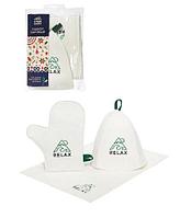 Набор для бани в косметичке ГлавБаня "Relax" (шапка, коврик, рукавица)