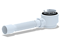 Сифон АНИ для душевого поддона 1 1/2"*50*60 с гибкой трубой 375*40/50 хром E415C