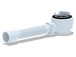 Сифон АНИ для душевого поддона 1 1/2"*50*60 с гибкой трубой 375*40/50 хром  E415C