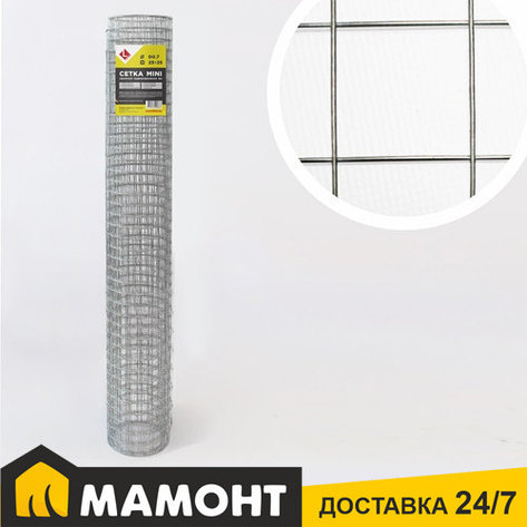 Сетка сварная оцинкованная LIHTAR МИНИ (0.7 мм, 25 x 25 мм) 1 x 5 м, фото 2