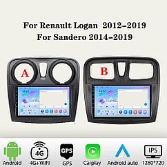 Штатная магнитола 9″ TS18 4/64GB Android для Renault Logan II 2013-2019, Sandero Stepway ll 2012-2022