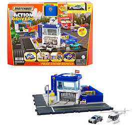 Игровой набор Mattel Matchbox Полицейский участок со светом, звуком, вертолетом и автомобилем HHW22