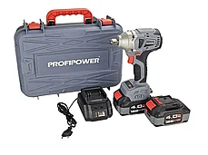 Гайковерт аккумуляторный бесщеточный ProfiPower MKDTW-18V (330 Нм, 2 АКБ 4 Ач, кейс) E0081, фото 2