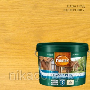 Пропитка-антисептик PINOTEX Classic Plus 3 в 1, CLR 9 л ель натуральная