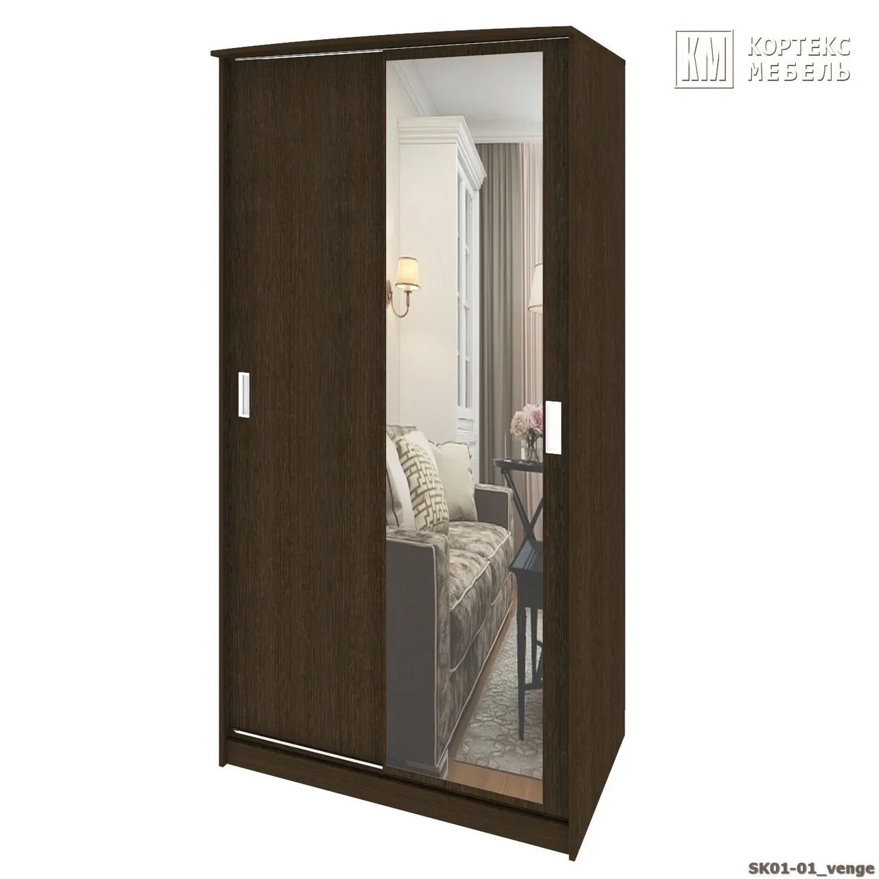 Шкаф-купе Лагуна ШК 01-01 Кортекс Мебель, 1,12 м.,цвет "венге".