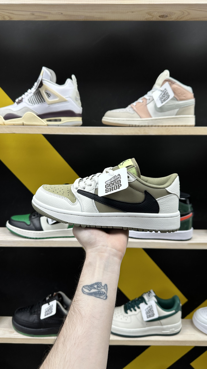 Кроссовки Air Jordan 1 Low Golf Travis Scott Neutral Olive