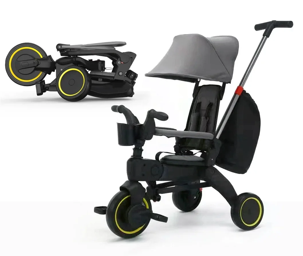 Детский трёхколёсный складной велосипед Trike  IT108921/СЕРЫЙ