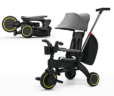 Детский трёхколёсный складной велосипед Trike  IT108921/СЕРЫЙ