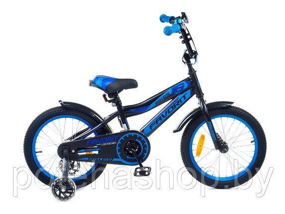 Велосипед двухколесный BIKER колеса 16",с приставными колесами арт. BIK-16BL, фото 2