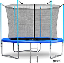 Батут Atlas Sport 252 см - 8ft (с лестницей, внутренняя сетка, синий)