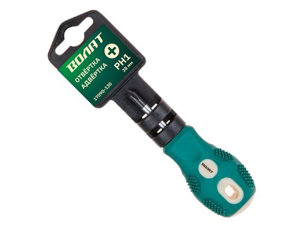 Отвертка "+" №1 38мм PH ВОЛАТ (крестовая Phillips, двухкомп. рукоятка Anti-Slip) 17090-130