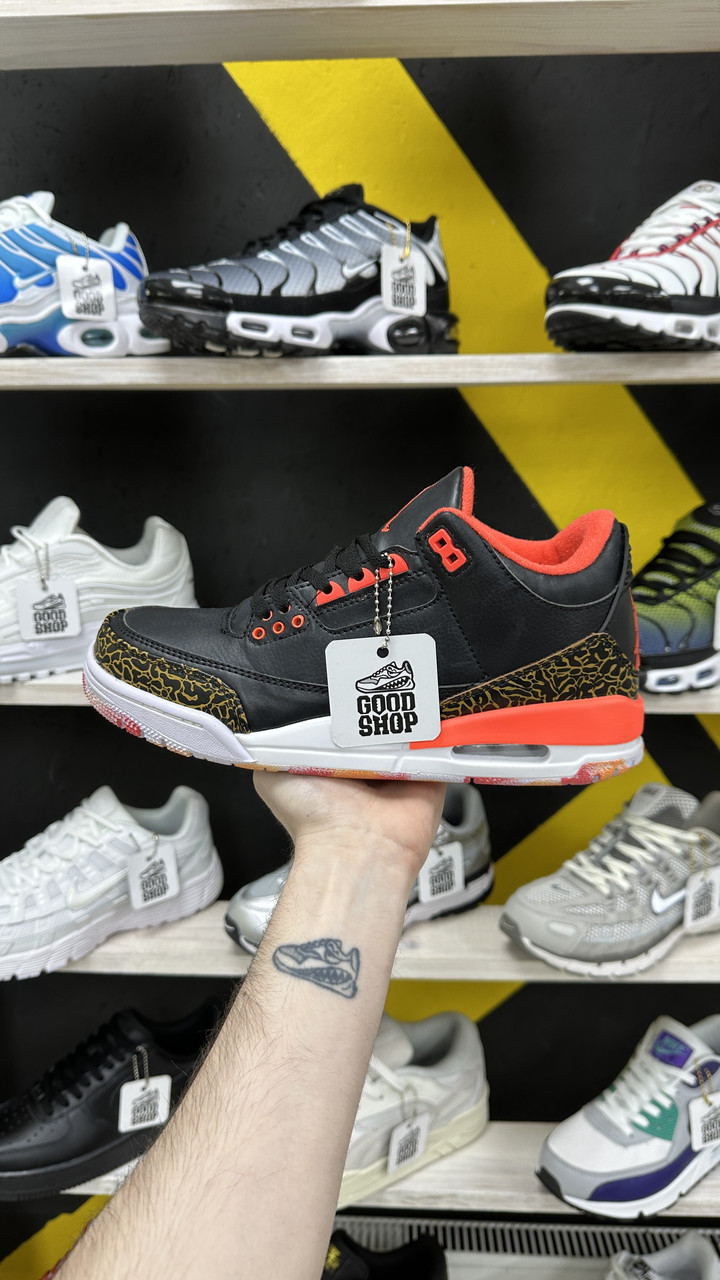 Кроссовки Air Jordan 3 Retro Black White Orange
