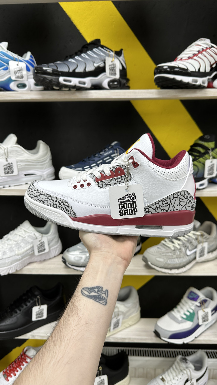 Кроссовки Air Jordan 3 Retro White Grey Red