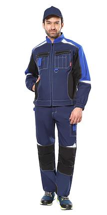 Костюм СИРИУС-ФАВОРИТ-МЕГА куртка, брюки т.синий с черным и васильковым, СОП, фото 2