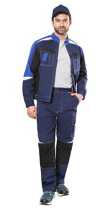 Костюм СИРИУС-ФАВОРИТ-МЕГА куртка, брюки т.синий с черным и васильковым, СОП, фото 2