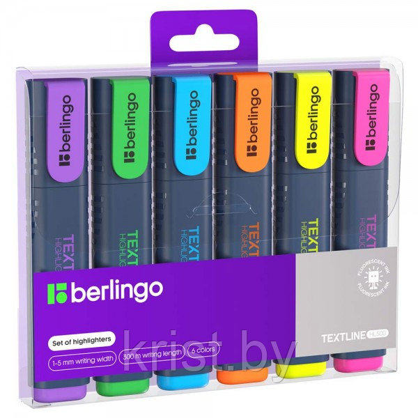 Набор текстовыделителей Berlingo, 1-5мм, 6цв