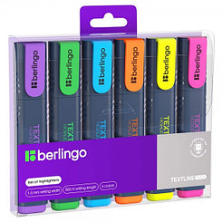 Набор текстовыделителей Berlingo, 1-5мм, 6цв