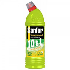 Чистящее средство Sanfor Universal 10в1. Лимонная свежесть, хлор, 1л