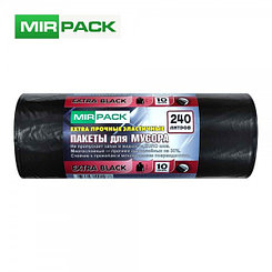 Мешки для мусора Mirpack "Extra black", 55мкм, 240л, 10шт/рул