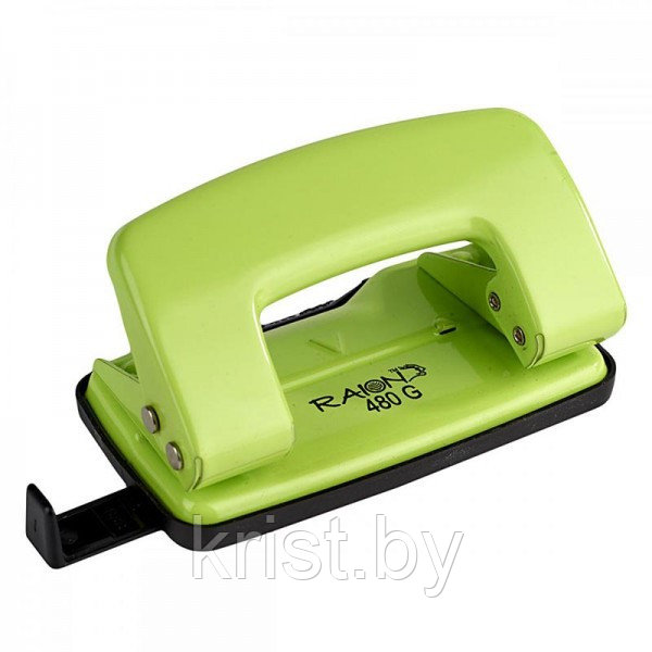 Дырокол "RAION" 480G, 14 листов, салатовый