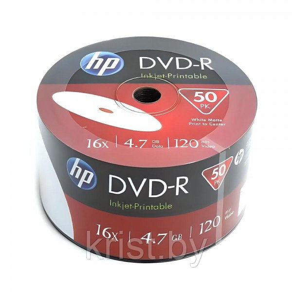 Диск DVD-R HP 4,7Gb 16x, в плёнке, 50шт