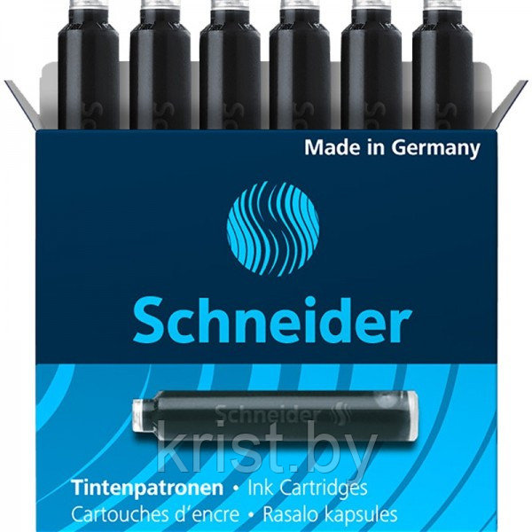 Картриджи чернильные Schneider, 6шт/уп, синие