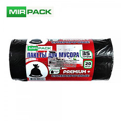 Мешки для мусора Mirpack "Premium+", 20мкм, 35л, 20шт/рул