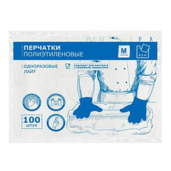 Перчатки полиэтиленовые одноразовые A.D.M., M, 100 шт, прозрачные
