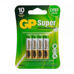 Батарейка GP Super LR03/24AU ААА, 1,5V, 4шт в блистере