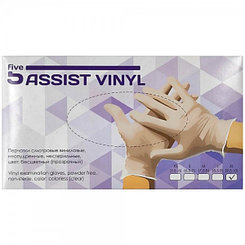 Перчатки виниловые 5Assist Vinyl, XL, 100шт, прозрачные