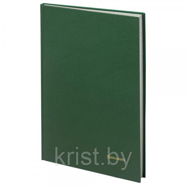 Книга учета Brauberg, А4, 96л, клетка, сшивка, офсет, зелёная