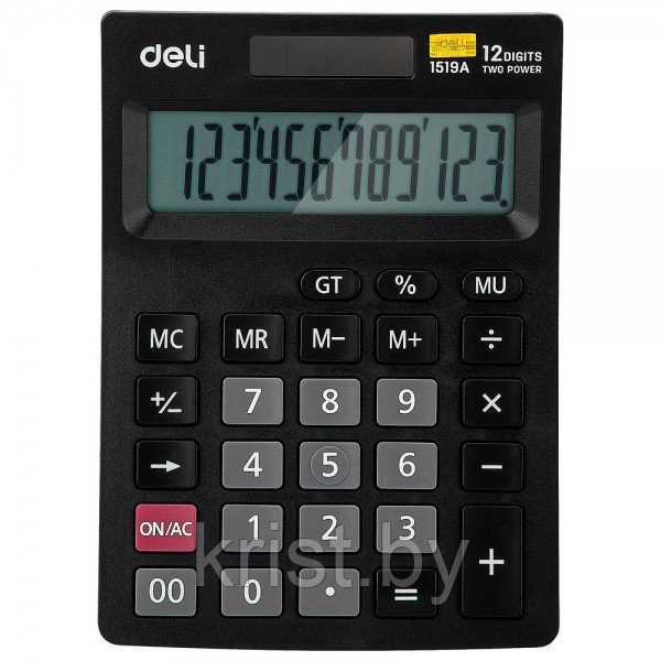Калькулятор инженерный Deli 1519A, 12-разрядный, чёрный