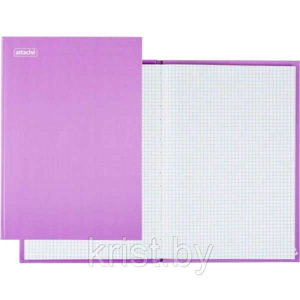 Книга учета Attache Bright Сolours, А4, 96л, клетка, сшивка, сиреневая