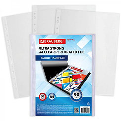 Файлы с перфорацией Brauberg Extra 900, А4, 90мкм, гладкие, 50шт/уп