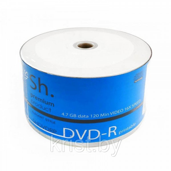 Диск DVD-R Sh. SHDVDRP Printable 4,7GB, в плёнке, 50шт