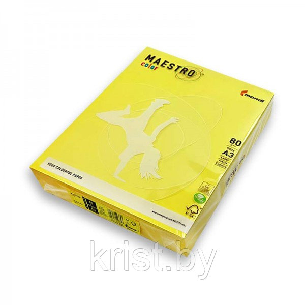 Бумага цветная MAESTRO COLOR, А3, 80г/м2, 500л, канареечно-жёлтая CY39